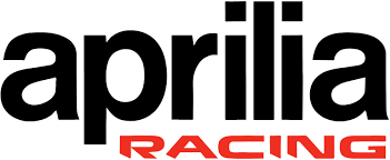Logo aprilia racing in colori nero e rosso in caratteri grassetto nella collezione aprilia racing