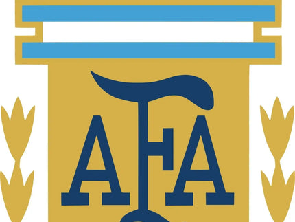 Il crest ufficiale dell associazione calcistica argentina con scudo dorato e strisce orizzontali blu e bianche