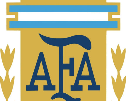 Il crest ufficiale dell associazione calcistica argentina con scudo dorato e strisce orizzontali blu e bianche