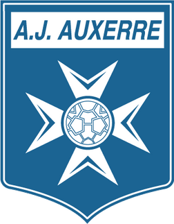 Il crest ufficiale di a.j. in bianco e blu della collezione auxerre.