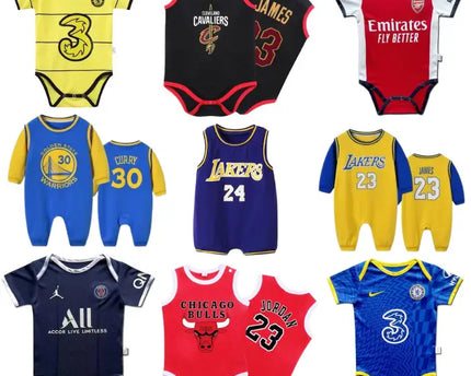 Body neonato-bimbo con tutina baby chelsea fc gialla e nera con grande logo numero 3 sul davanti