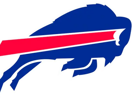 Logo blue buffalo con striscia rossa e contorno bianco della collezione buffalo bills