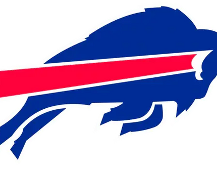 Logo blue buffalo con striscia rossa e contorno bianco della collezione buffalo bills