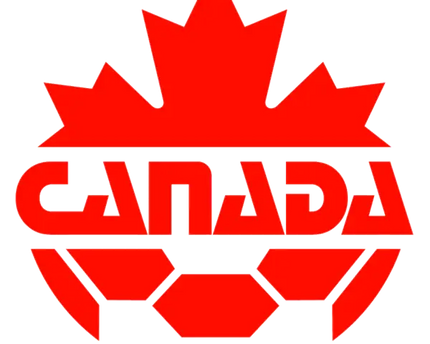 Logo foglia d’acero rossa con testo canada in carattere blocco stilizzato nella collezione canada