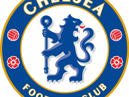 Il crest ufficiale del chelsea football club con un leone blu che tiene un bastone e una palla rossa.