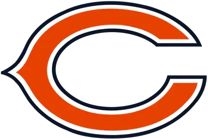 Logo iconico arancione e blu navy a c dei chicago bears con contorno bianco spesso in collezione chicago bears