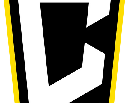 Banner nero e giallo con c bianco e numero 96 bianco per la collezione columbus crew
