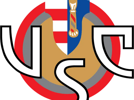 Il logo cremone bordeaux con scudo diviso a strisce rosse bianche e palo da barbiere dorato su sfondo blu.