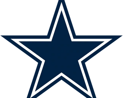 Logo ufficiale dei dallas cowboys con stella blu navy e contorno bianco in una collezione dedicata ai dallas cowboys
