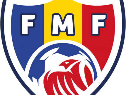 Lembo con scudo blu giallo e rosso con lettere f m f bianche e aquila stilizzata rossa e bianca nel Divizia Națională.