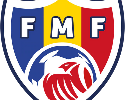 Lembo con scudo blu giallo e rosso con lettere f m f bianche e aquila stilizzata rossa e bianca nel Divizia Națională.
