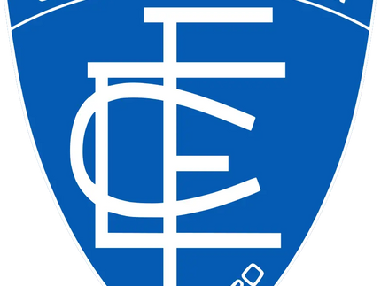 Il crest ufficiale dell empoli f c con scudo blu e scritte bianche stilizzate e l anno 1920