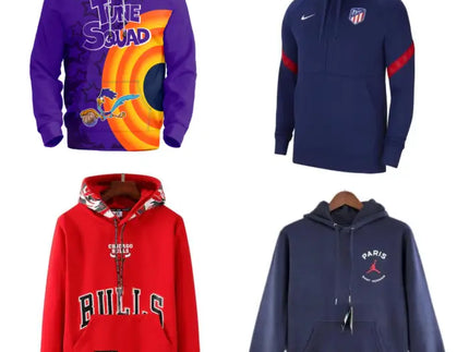 Felpa viola tune squad con grafica circolare arancione e gialla e personaggi looney tunes nella collezione felpe
