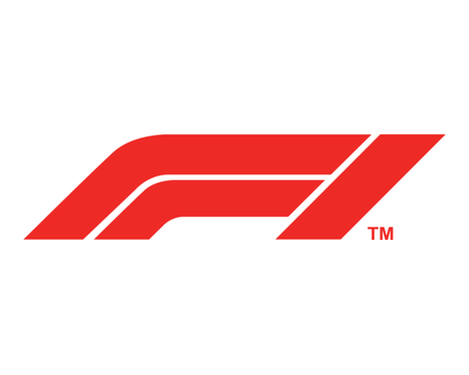 Logo formula 1 rosso con design elegante e stilizzato con simbolo di marchio registrato