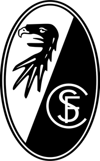 Emblema ovale bianco e nero con testa di aquila stilizzata e iniziali cs nel cerchio collezione freiburg