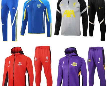 Giacca da allenamento calcio blu e gialla con strisce bianche e crest boca juniors sul petto giacche e kit giacche