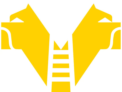 Logo giallo di hellas verona fc con due teste di leone stilizzate e nodo centrale nella collezione hellas verona