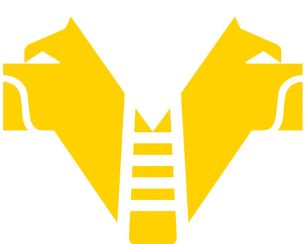Logo giallo di hellas verona fc con due teste di leone stilizzate e nodo centrale nella collezione hellas verona