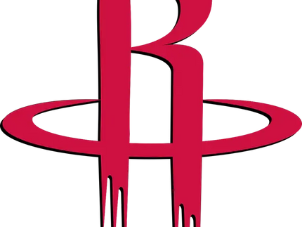 Logo dei houston rockets con h stilizzata rossa e effetto goccia su sfondo nero nella collezione houston rockets
