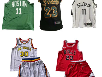 Maglia bambino nba boston celtics verde con numero 11 bianco in tessuto mesh vista posteriore