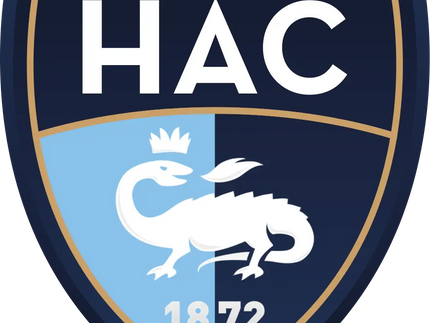 Lo stemma hac presenta un drago bianco coronato su uno scudo azzurro e blu scuro con 1872 sotto nella collezione LE HAVRE.