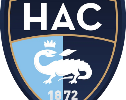 Lo stemma hac presenta un drago bianco coronato su uno scudo azzurro e blu scuro con 1872 sotto nella collezione LE HAVRE.