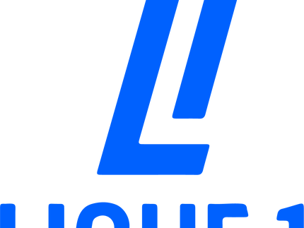 Logo della ligue 1 blu con lettering audace e stilizzato in una collezione ligue 1
