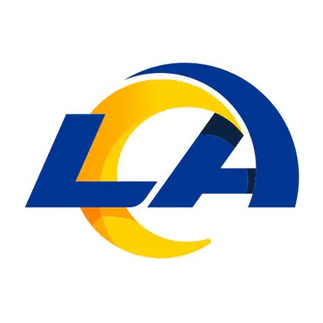 Logo los angeles rams blu e oro con design stilizzato della testa di ariete