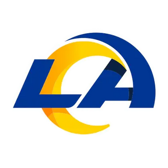 Logo los angeles rams blu e oro con design stilizzato della testa di ariete