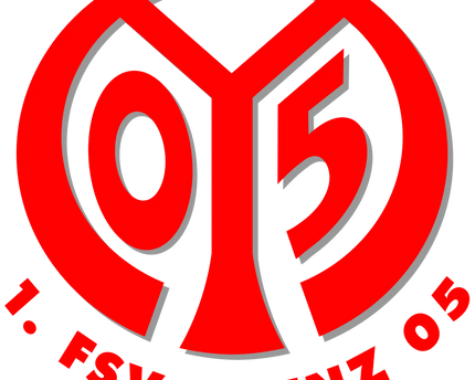 Il logo presenta un emblema rosso e grigio con le lettere stilizzate o e 5 circondate da un arco della collezione mainz.