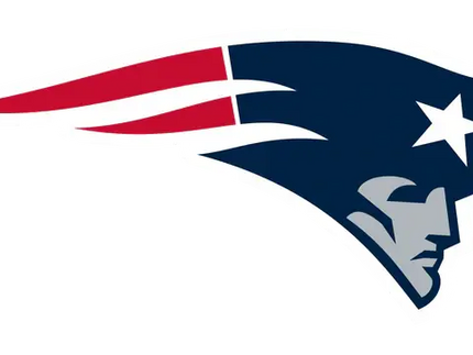 Il logo new england patriots con casco blu navy, strisce rosse e bianche e stella argentata sopra