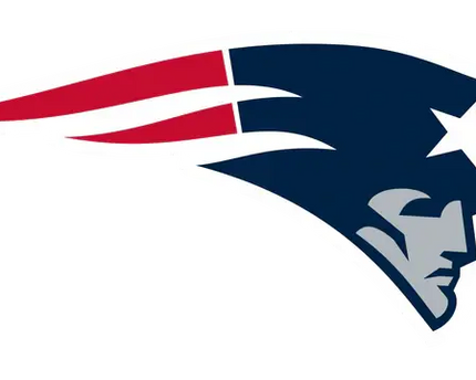 Il logo new england patriots con casco blu navy, strisce rosse e bianche e stella argentata sopra