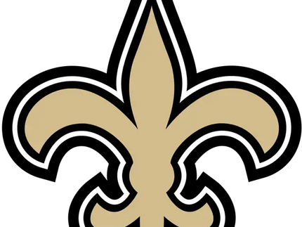 Logo gold fleur-de-lis con contorni neri e bianchi in collezione new orleans saints