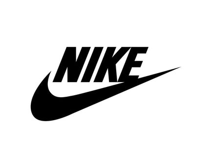 Logo nike nero con swoosh in stile audace e lettering stilizzato nella collezione nike