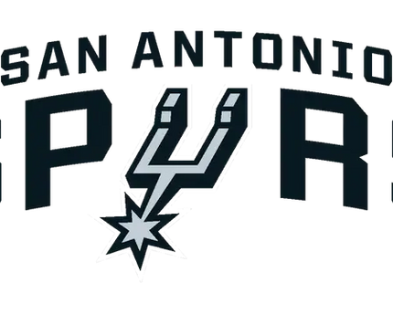 Logo san antonio spurs con emblema stilizzato bianco e nero e design a stella esplosiva in collezione san antonio spurs