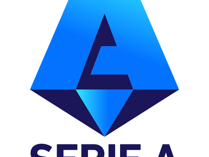 Logo ufficiale serie a con a geometrica blu sfumata e testo serie a sotto in collezione serie a