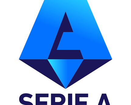 Logo ufficiale serie a con a geometrica blu sfumata e testo serie a sotto in collezione serie a