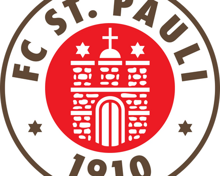 Lo stemma ufficiale del fc st. in marrone e bianco nel contesto della collezione st. pauli