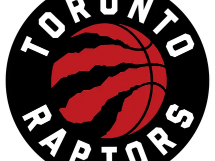 Pallone da basket rosso con design artiglio nero e scritta toronto raptors bianca su sfondo nero collezione toronto raptors