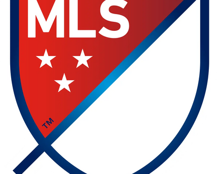 Il logo ufficiale mls con scudo rosso e bianco diviso da una striscia diagonale blu e tre stelle bianche.