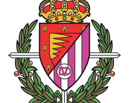 Lemmo con scudo diviso in sezioni rosse e bianche con strisce viola e corona dorata con gioielli nella collezione Valladolid