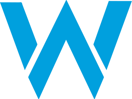 Logo stilizzato w blu in collezione williams per branding moderno e minimalista