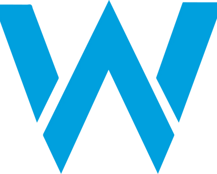 Logo stilizzato w blu in collezione williams per branding moderno e minimalista
