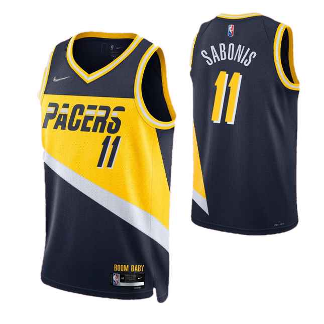 Maglia NBA Indiana Pacers Nera e Gialla 2021/22