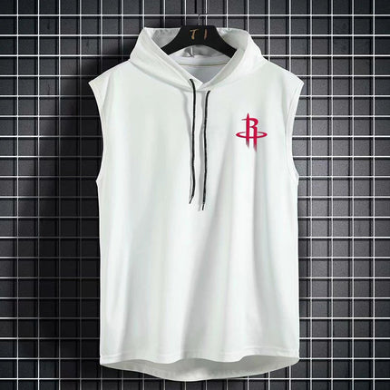Maglia Smanicata NBA Con Cappuccio Rockets Bianca