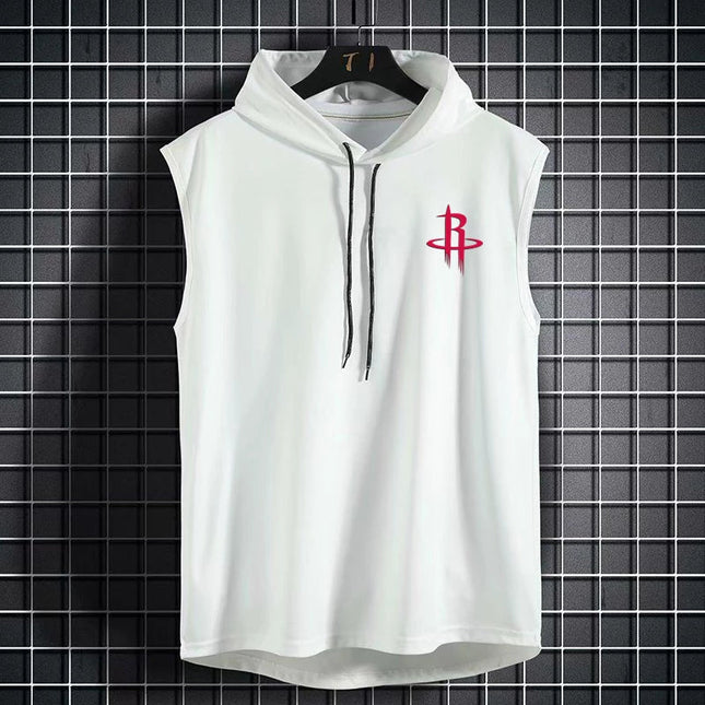 Maglia Smanicata NBA Con Cappuccio Rockets Bianca