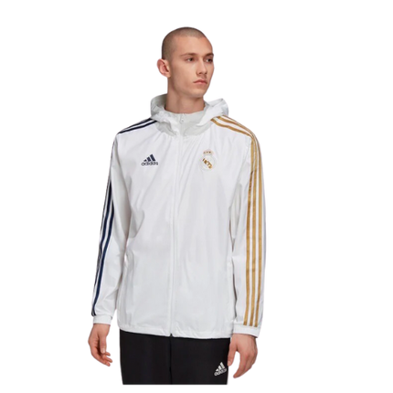 GIACCA A ZIP CON CAPPUCCIO ANTI-VENTO REAL MADRID 2021