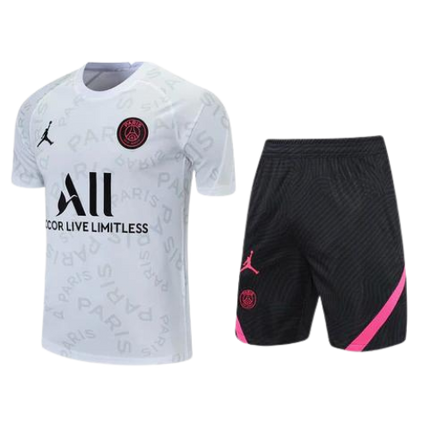 KIT MAGLIA BIANCA “PARIS” + PANTALONCINI ROSA PSG X JORDAN 2021/22