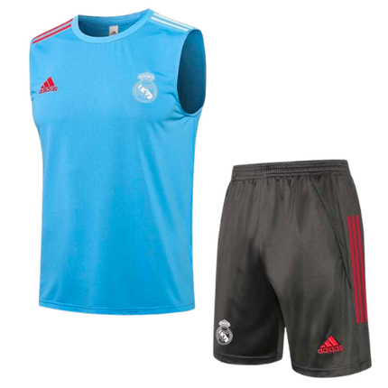 KIT MAGLIA SMANICATO NERO + PANTALONCINI REAL MADRID 2021/22