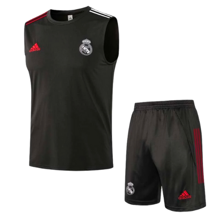 KIT MAGLIA SMANICATO GRIGIO SCURO + PANTALONCINI REAL MADRID 2021/22